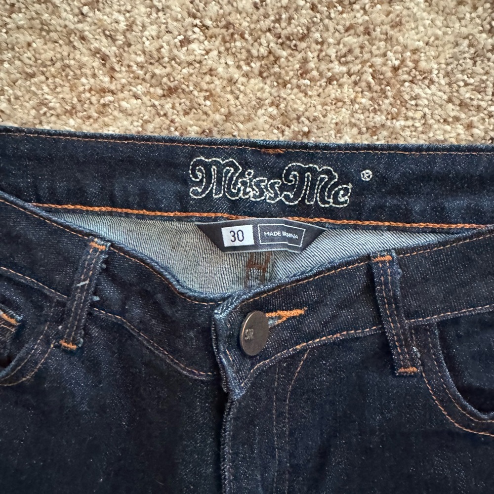 Miss Me Low Rise Skinny Dark Blue Jeans - Picture 4 of 6